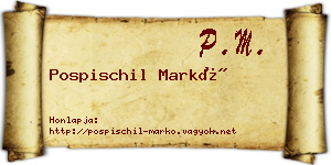 Pospischil Markó névjegykártya